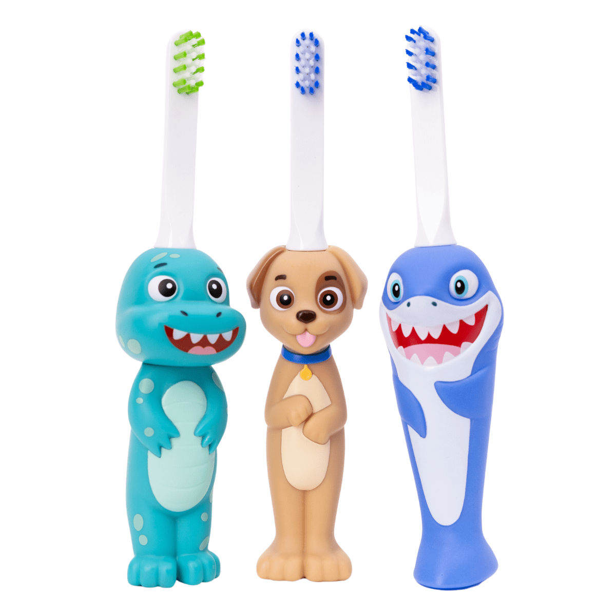 Puppy Shark and Dinosaur Toothbrush Toys