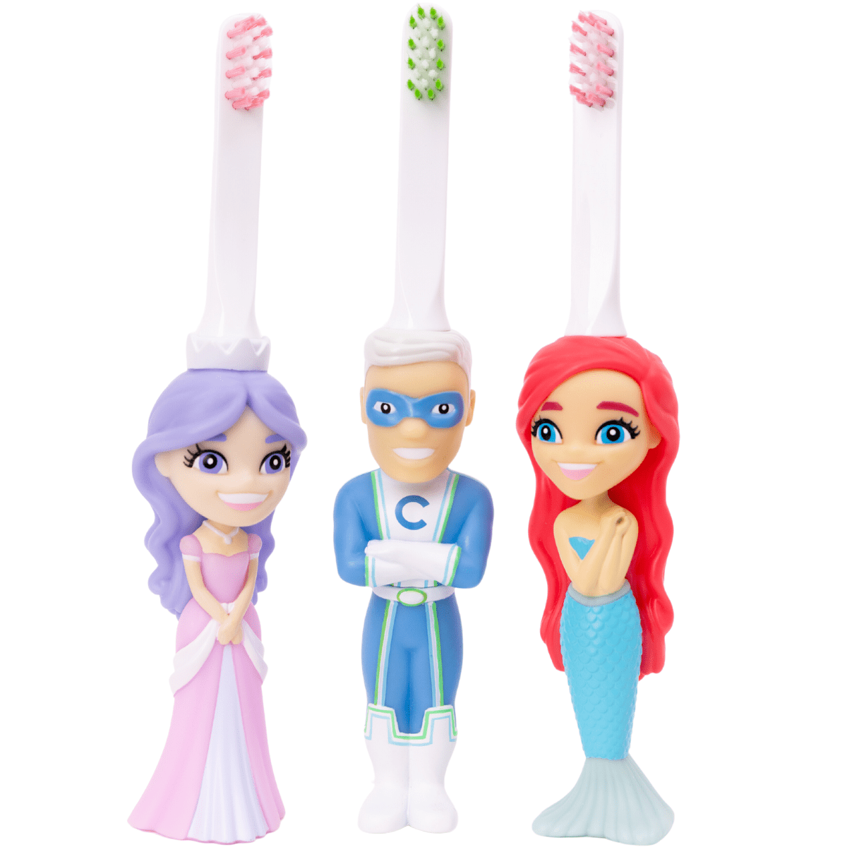 Mermaid Princess and Superhero Toothbrush Toys