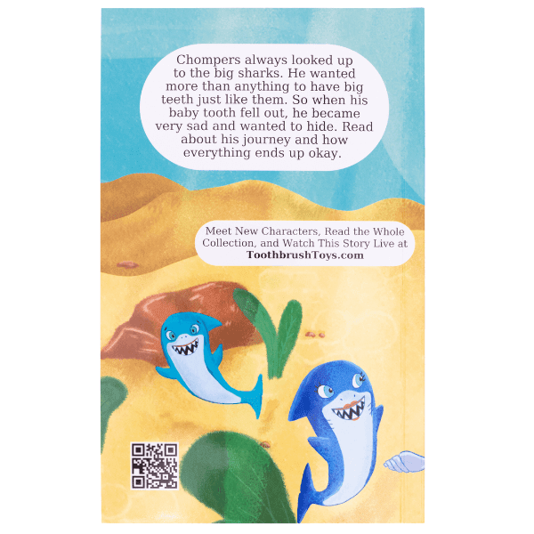 Storybook cover featuring Chompers the Shark