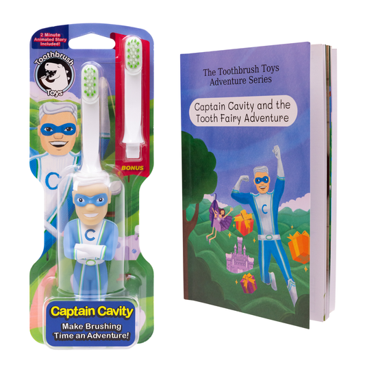 Captain Cavity Toothbrush Toy and storybook