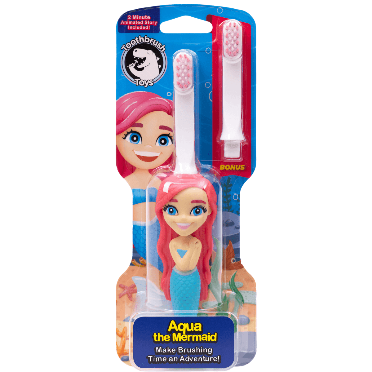 Aqua the Mermaid toothbrush in its packaging