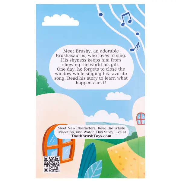 Cartoon character featured in the storybook "Brushy Finds His Voice"