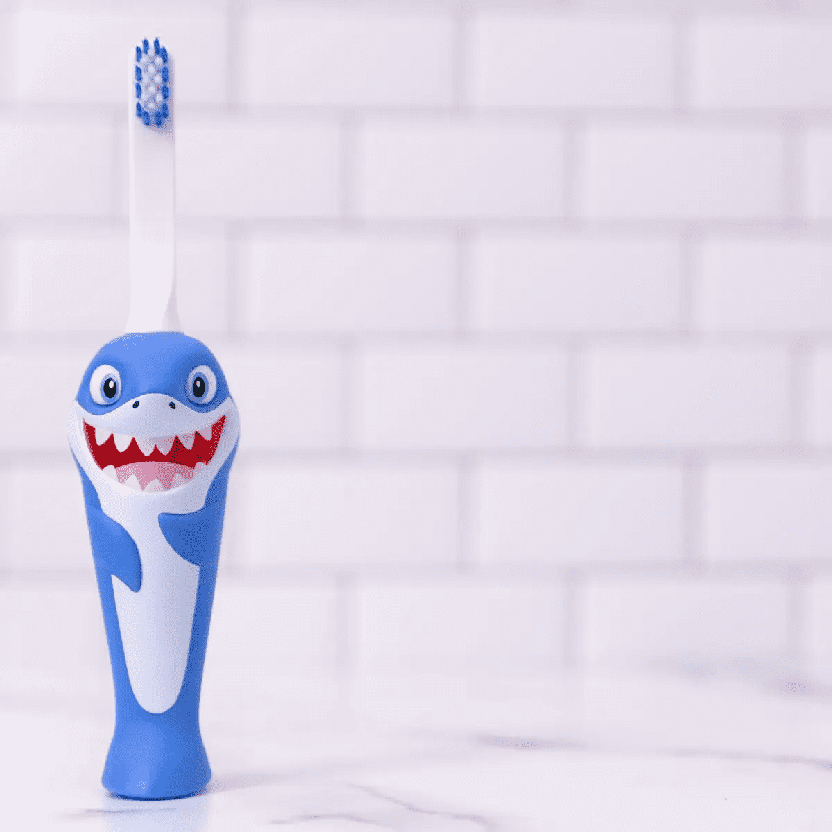 Chompers the Shark toothbrush with a unique shark design